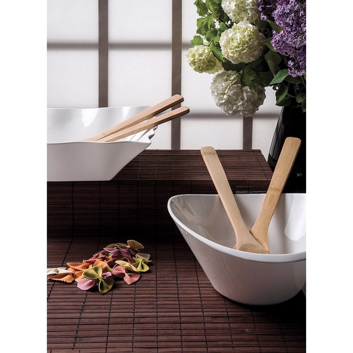Cryspo Trio Salatiera Porselanis Stronguli 26ek me Koutales Bamboo 26000901